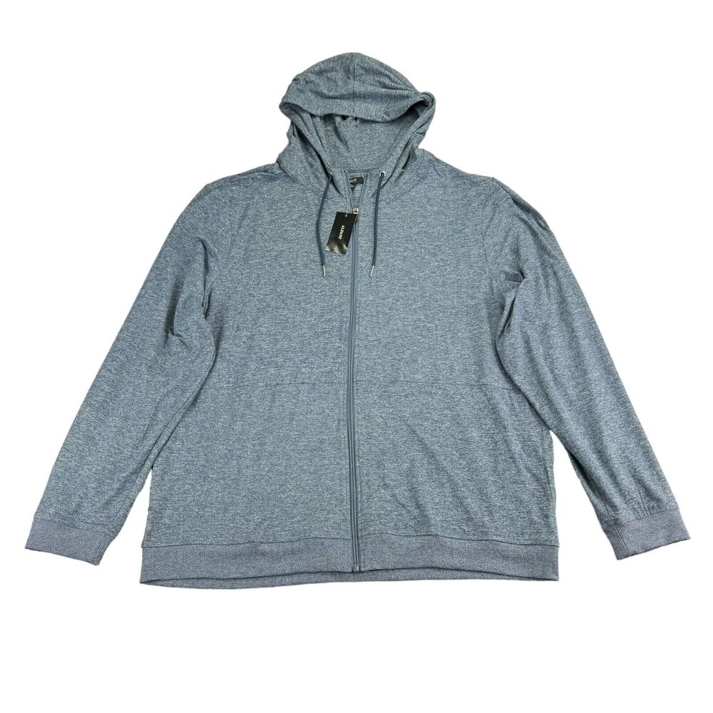 Alfani Mens Performance Full-Zip Pajama Hoodie Blue XL